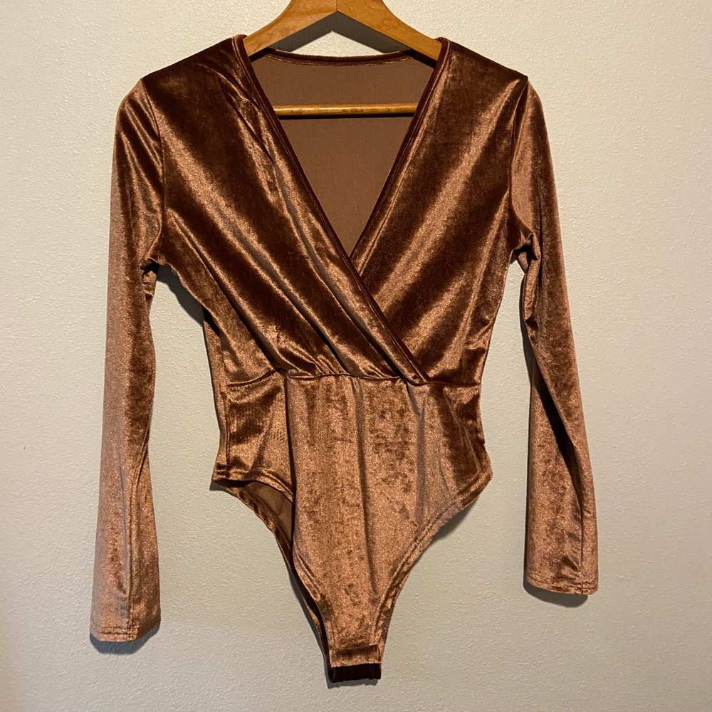 Velvet rust colored bodysuit - NWOT